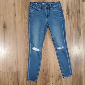 American Eagle Outfitters Women's Distressed Blue Skinny Jeans